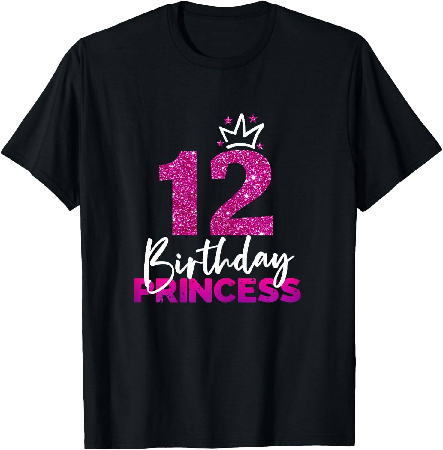 12th Birthday Princess Gift 12th Birthday , black T-Shirt - T-Shirt | Black