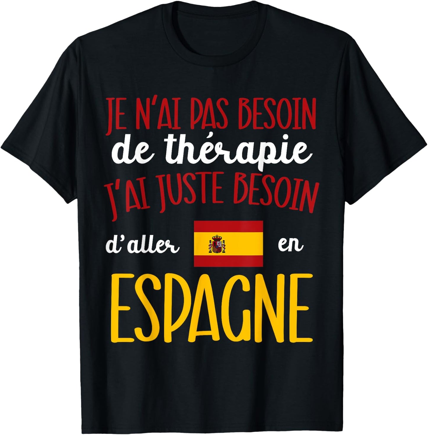Travel to Spain Gift Humor Man Souvenir Spanish , Black, S T-Shirt - T-Shirt | Black