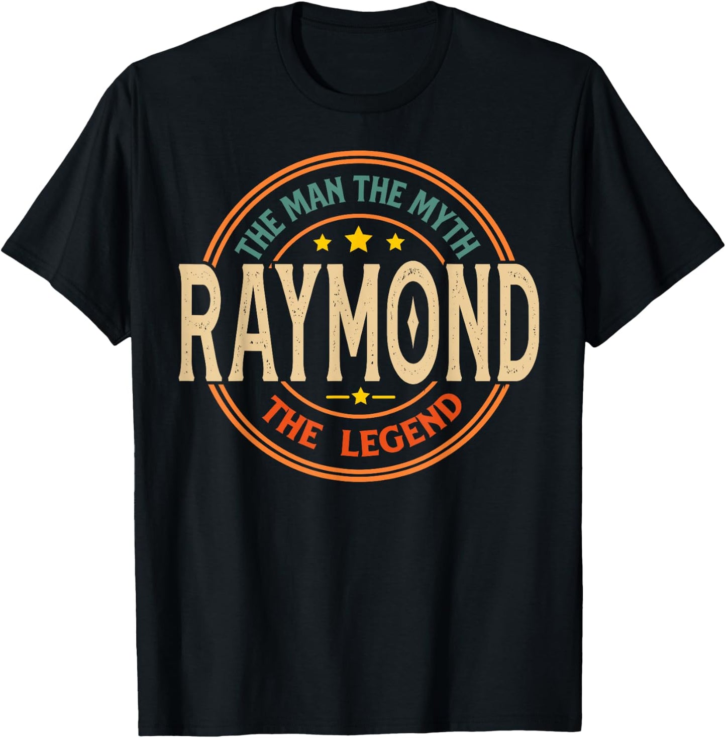 Raymond The Man The Myth The Legend Vintage Custom T-Shirt - T-Shirt | Black