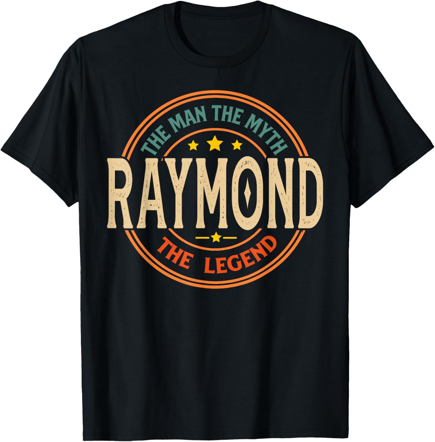 Raymond The Man The Myth The Legend Vintage Custom T-Shirt - T-Shirt | Black