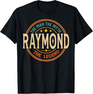 Raymond The Man The Myth The Legend Vintage Custom T-Shirt - T-Shirt | Black