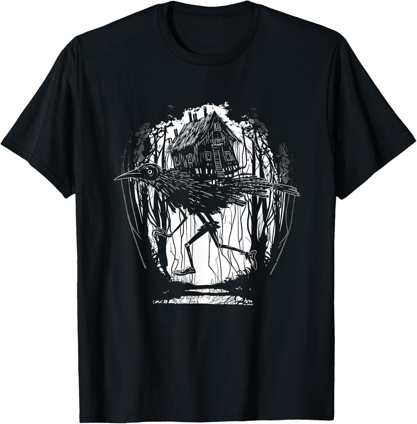 Haus von Baba Yaga Slawische Folklore Russland Märchen Kunst T-Shirt - T-Shirt | Black