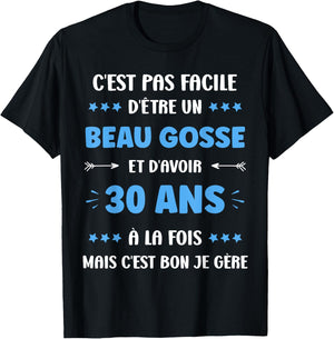 Boy 30 Years Old Handsome Kid Birthday Humor 30 Years , Black, S T-Shirt - T-Shirt | Black