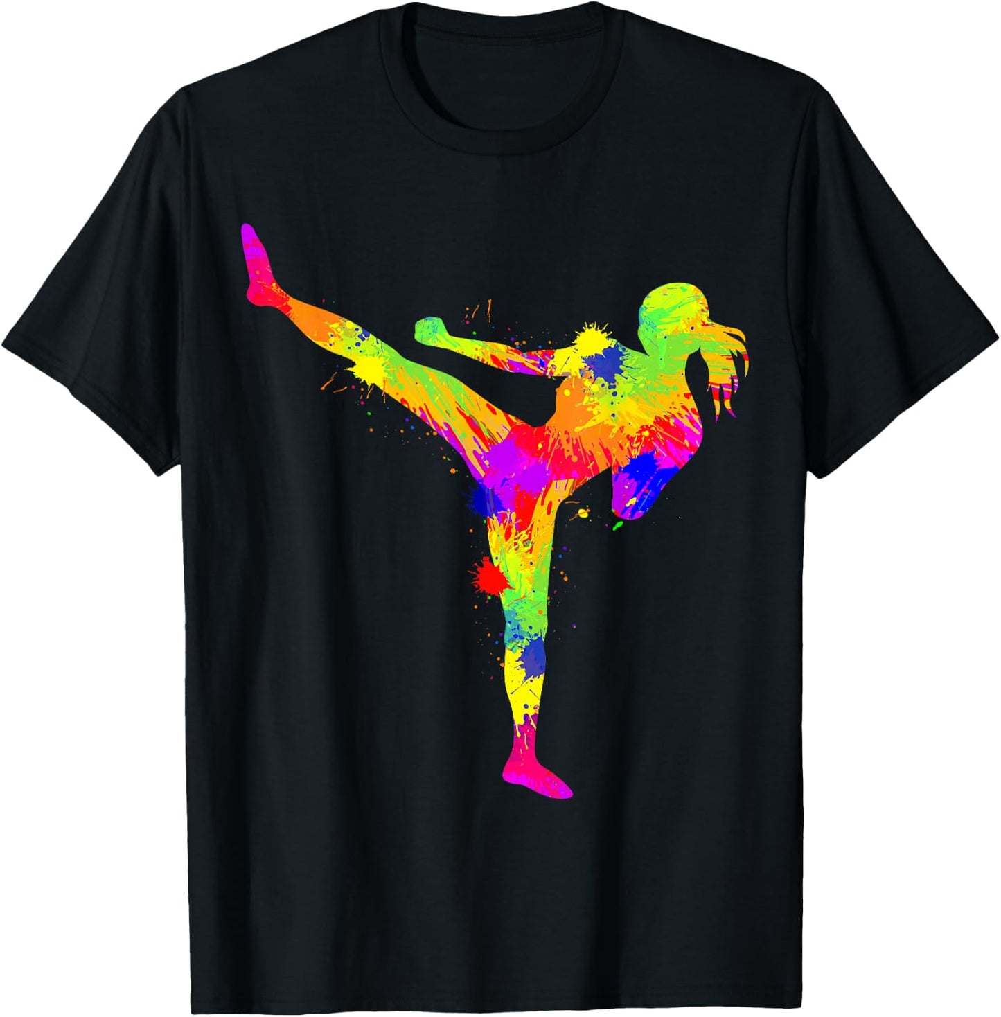 Kickboxing Kickboxer Taekwondo Karate Women Girls Kids , black T-Shirt - T-Shirt | Black