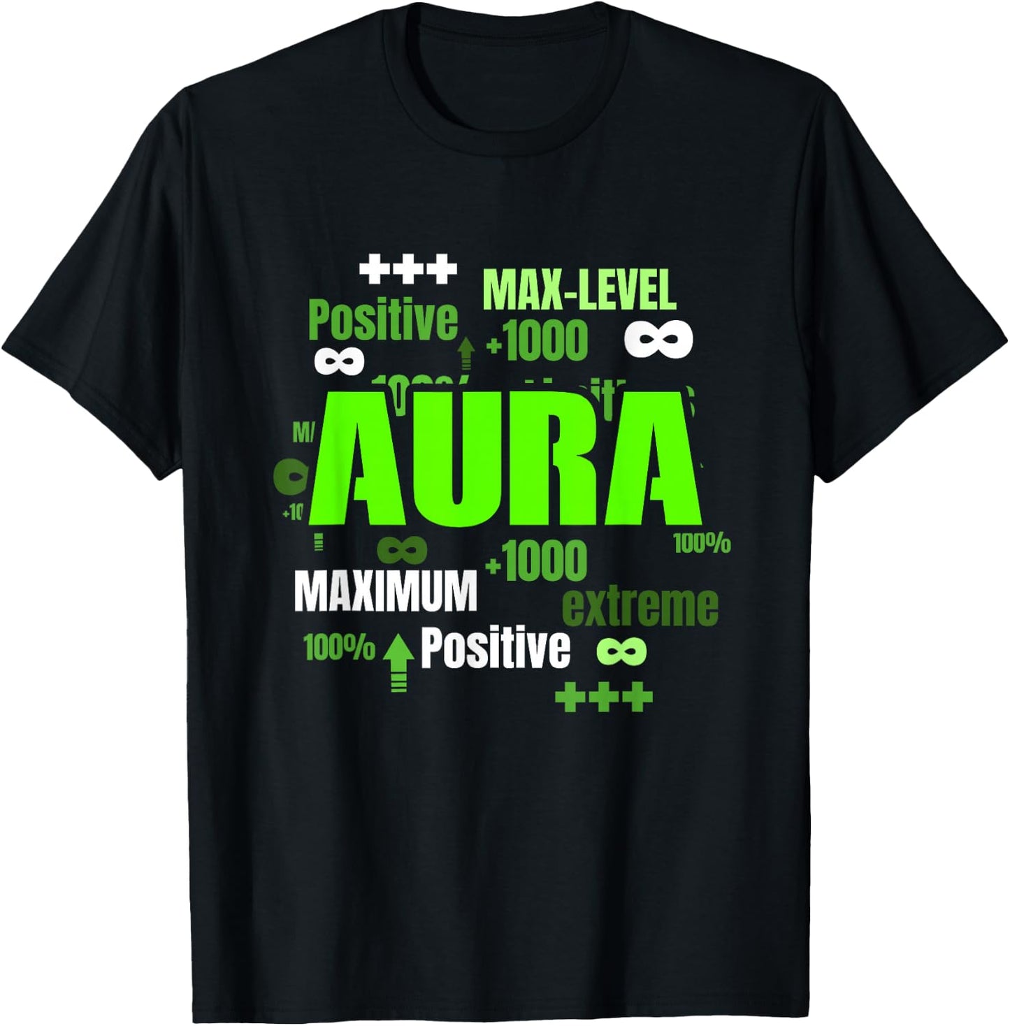 Green Max Aura Green Color Graphic T-Shirt - T-Shirt | Black