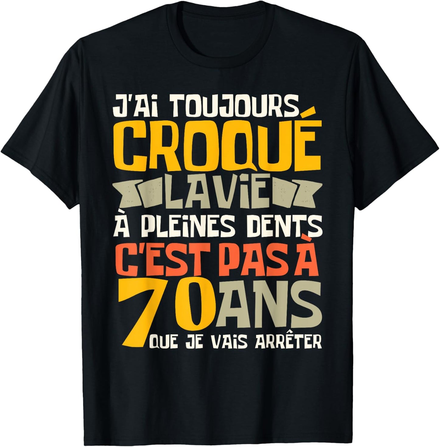 70th Birthday Man Funny Gift 70 Years Humour , Black, S T-Shirt - T-Shirt | Black