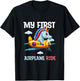 My first plane ride my 1st flight airplane kids Unicorn T-Shirt - T-Shirt | Black
