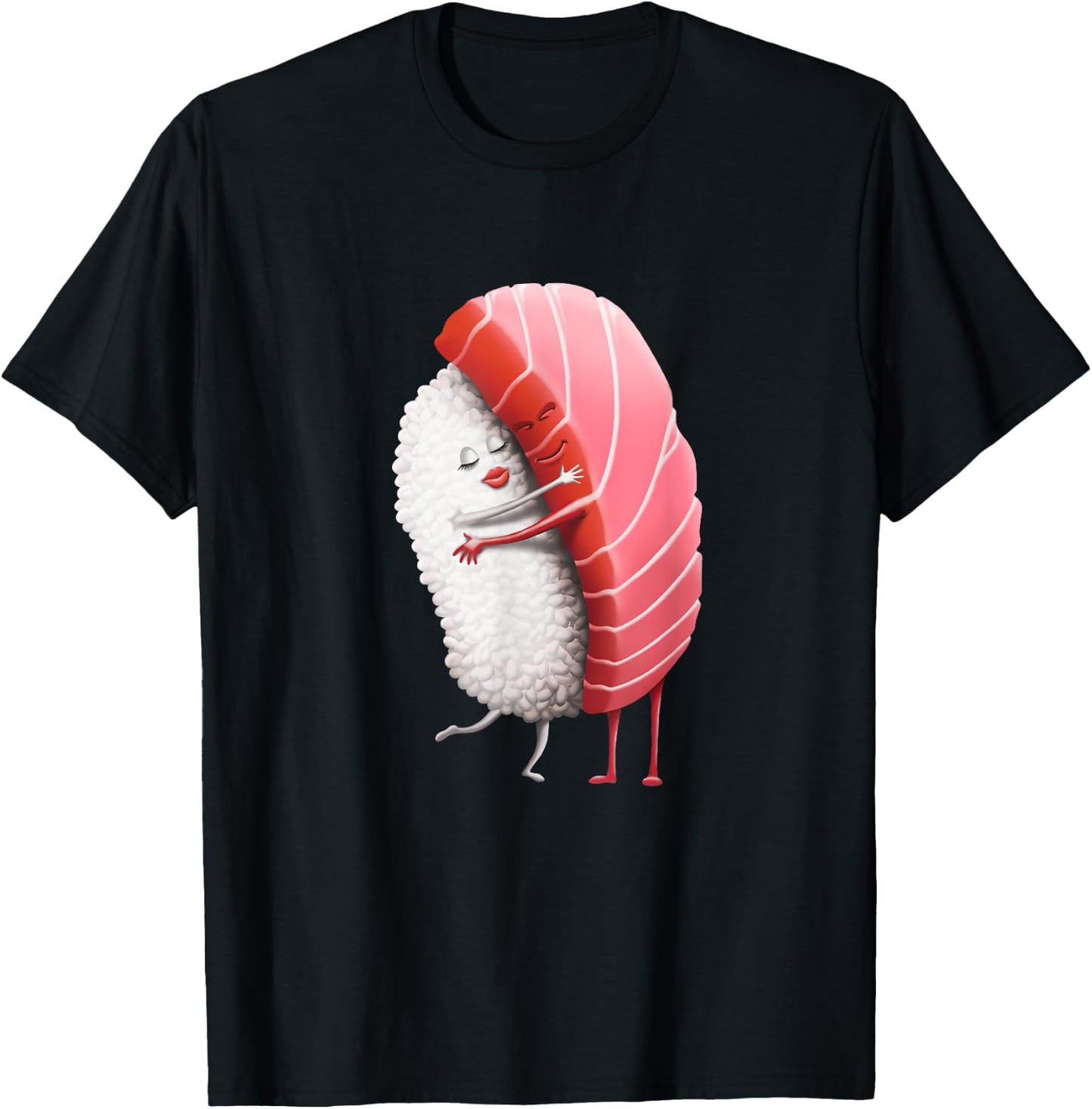 Tuna Sushi Hug Funny Maguro Hugging Japanese Gift T-Shirt - T-Shirt | Black