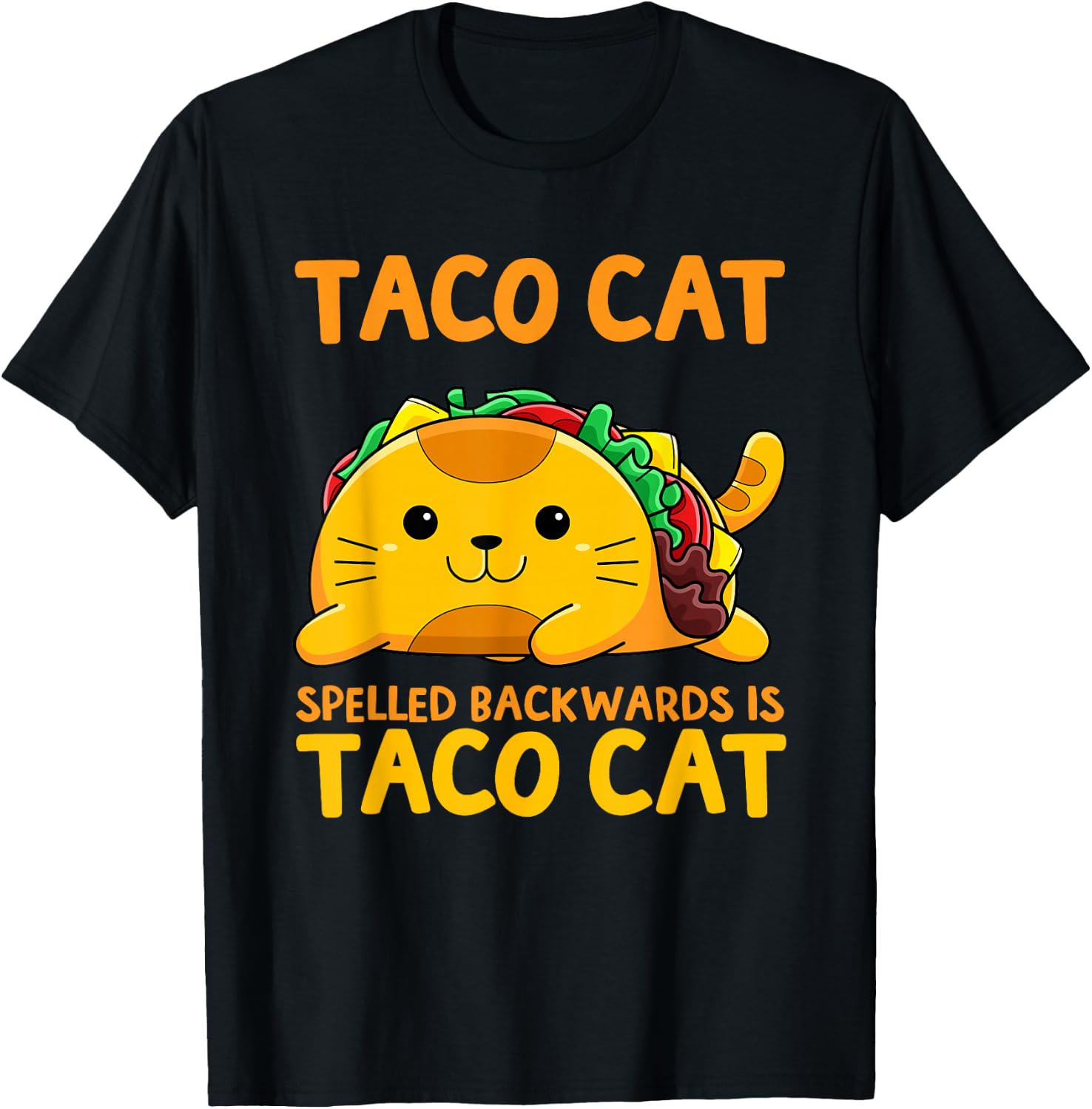 Tacocat Spelled Backwards Shirt Taco Cat Cinco De Mayo T-Shirt - T-Shirt | Black