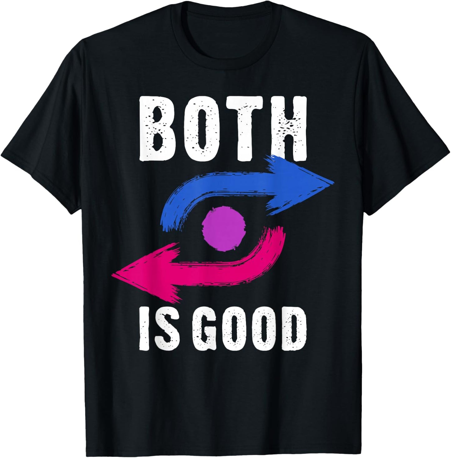 Both Is Good Bi Pride Bisexual Arrows Symbol T-Shirt - T-Shirt | Black