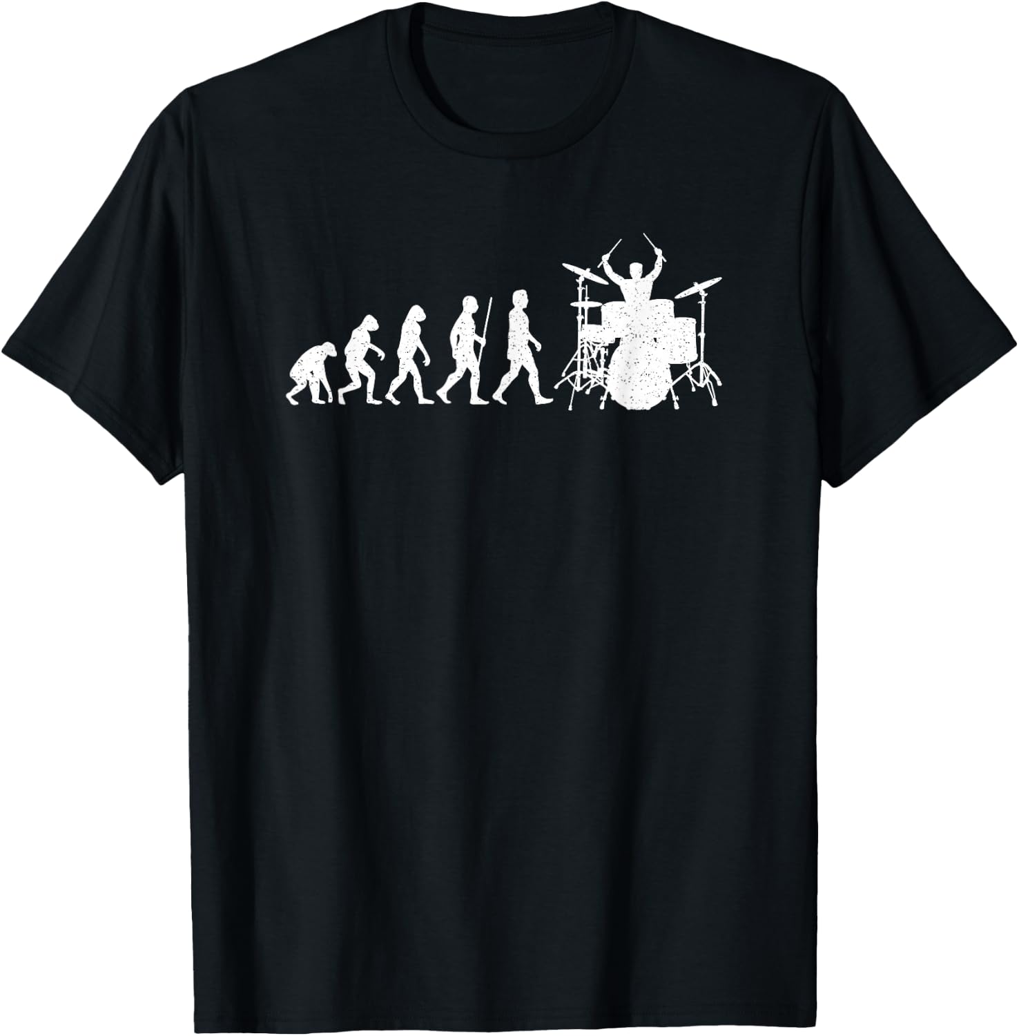 Schlagzeuger Evolution Drummer Schlagzeug Musikinstrument T-Shirt - T-Shirt | Black