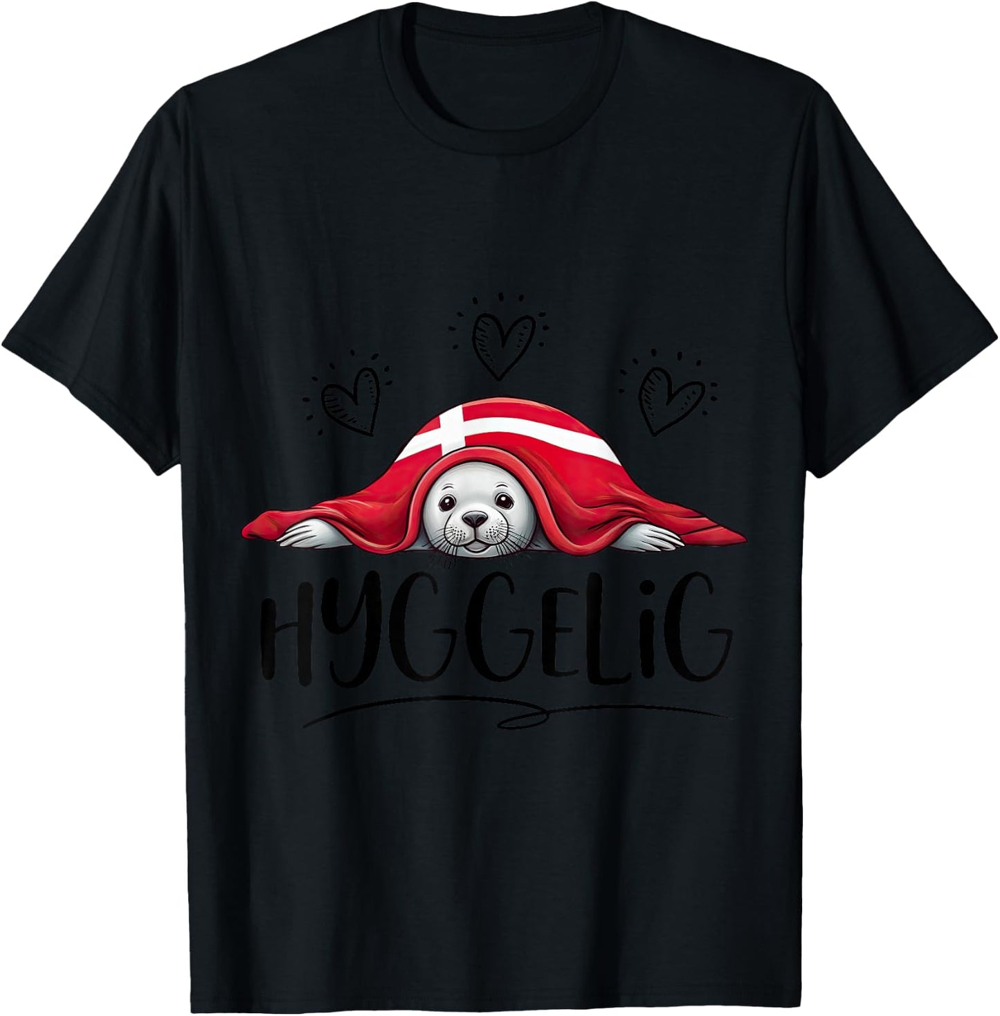HYGGELIG - HYGGE - Denmark - B , gray T-Shirt - T-Shirt | Black
