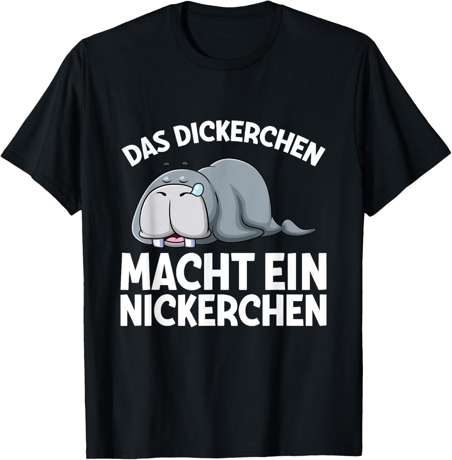Das Dickerchen Macht Ein Nickerchen Walross Pyjama Schlaf T-Shirt - T-Shirt | Black