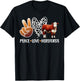 Peace Love Hereford Cow Lover Hereford Cow Girl T-Shirt - T-Shirt | Black