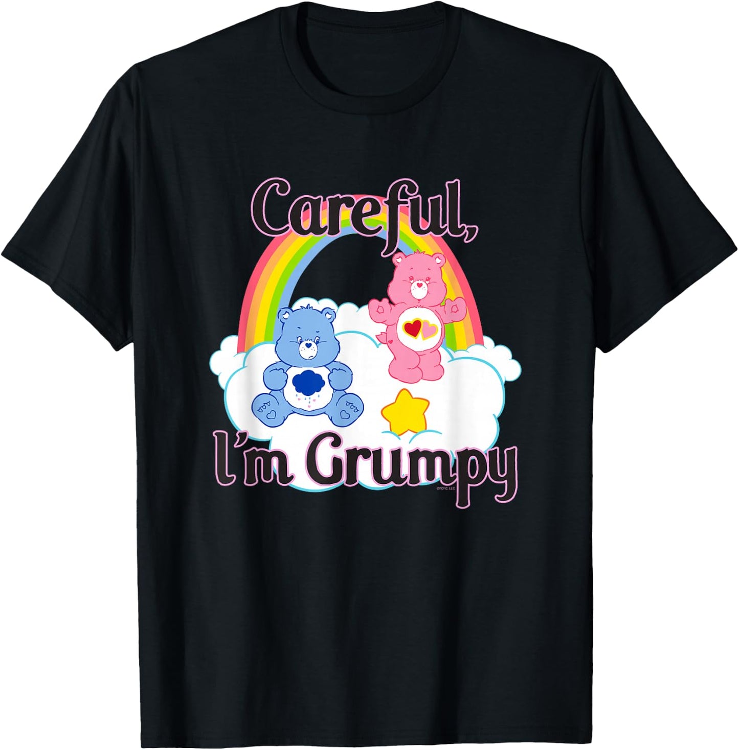 Care Bears Careful, I'm Grumpy Cute Retro Cartoon T-Shirt - T-Shirt | Black