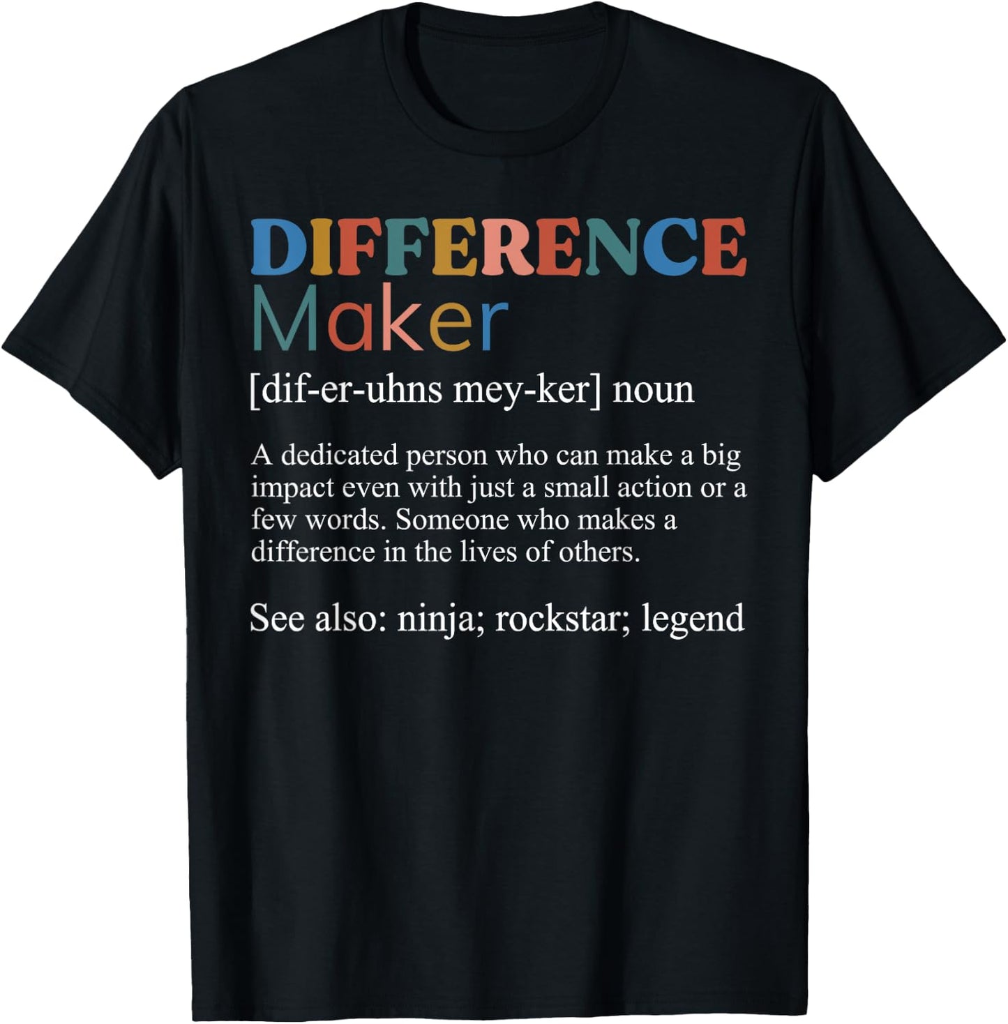 Vintage Difference Maker Definition Teachers Mom Boss Women T-Shirt - T-Shirt | Black