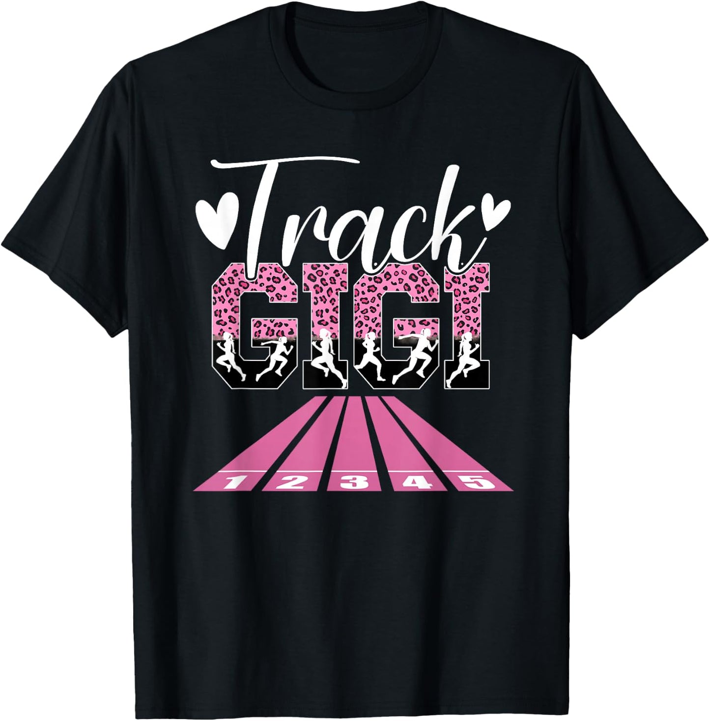 Track Gigi Leopard Gigi Of A Track And Field Athlete Gigi T-Shirt - T-Shirt | Black
