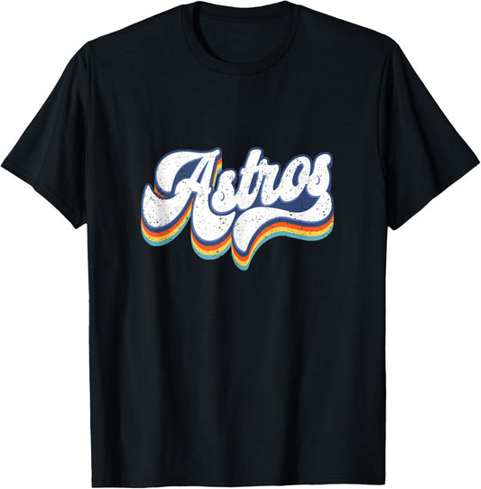 Vintage Astros Retro Style 70s 80s First Name T-Shirt - T-Shirt | Black