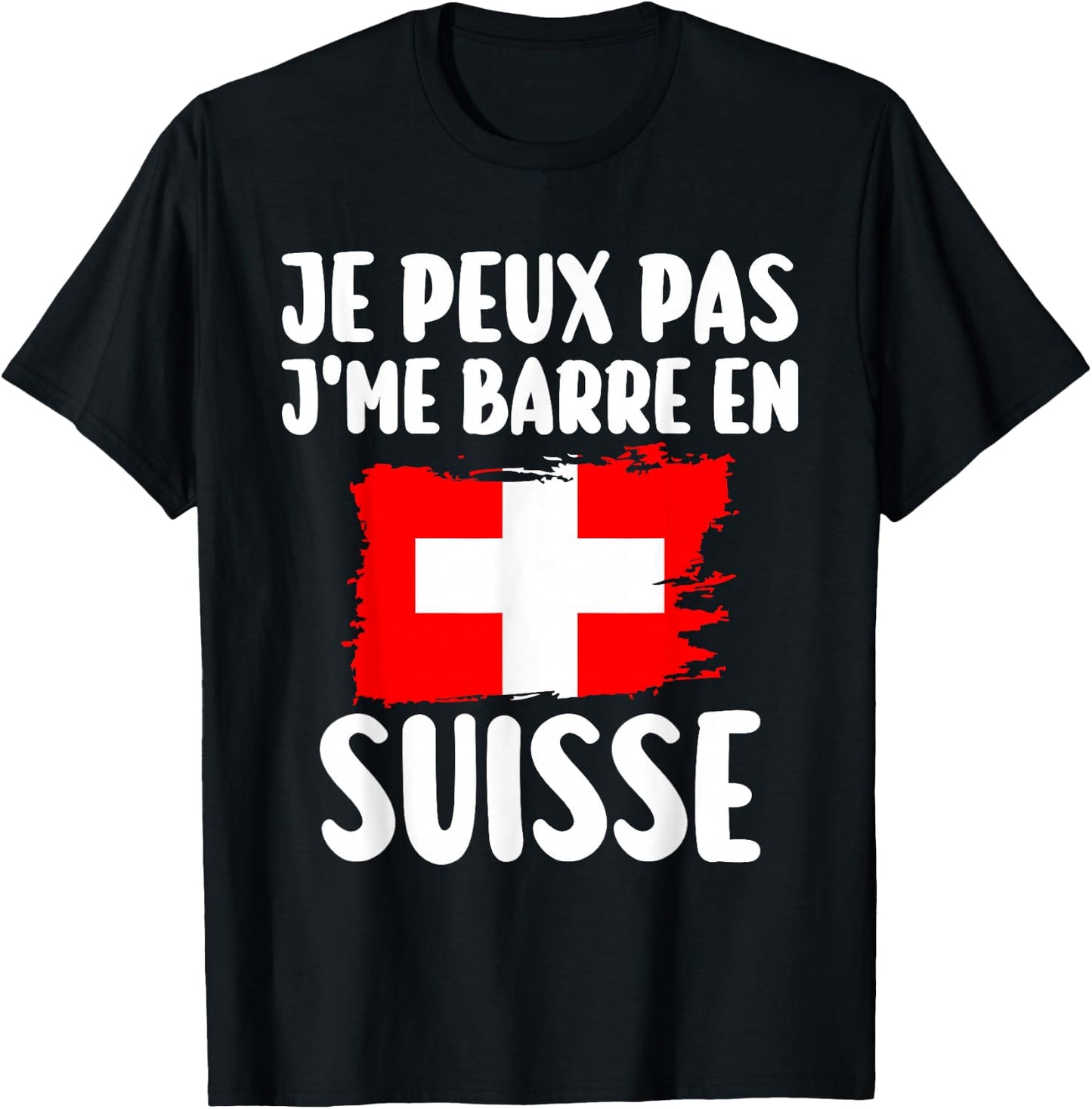 J'Peux Pas J'Me Barre En Suisse Travel Gift , Black, S T-Shirt - T-Shirt | Black