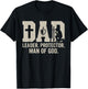 Man of God Husband Dad Christian Dad Fathers Day Birthday T-Shirt - T-Shirt | Black