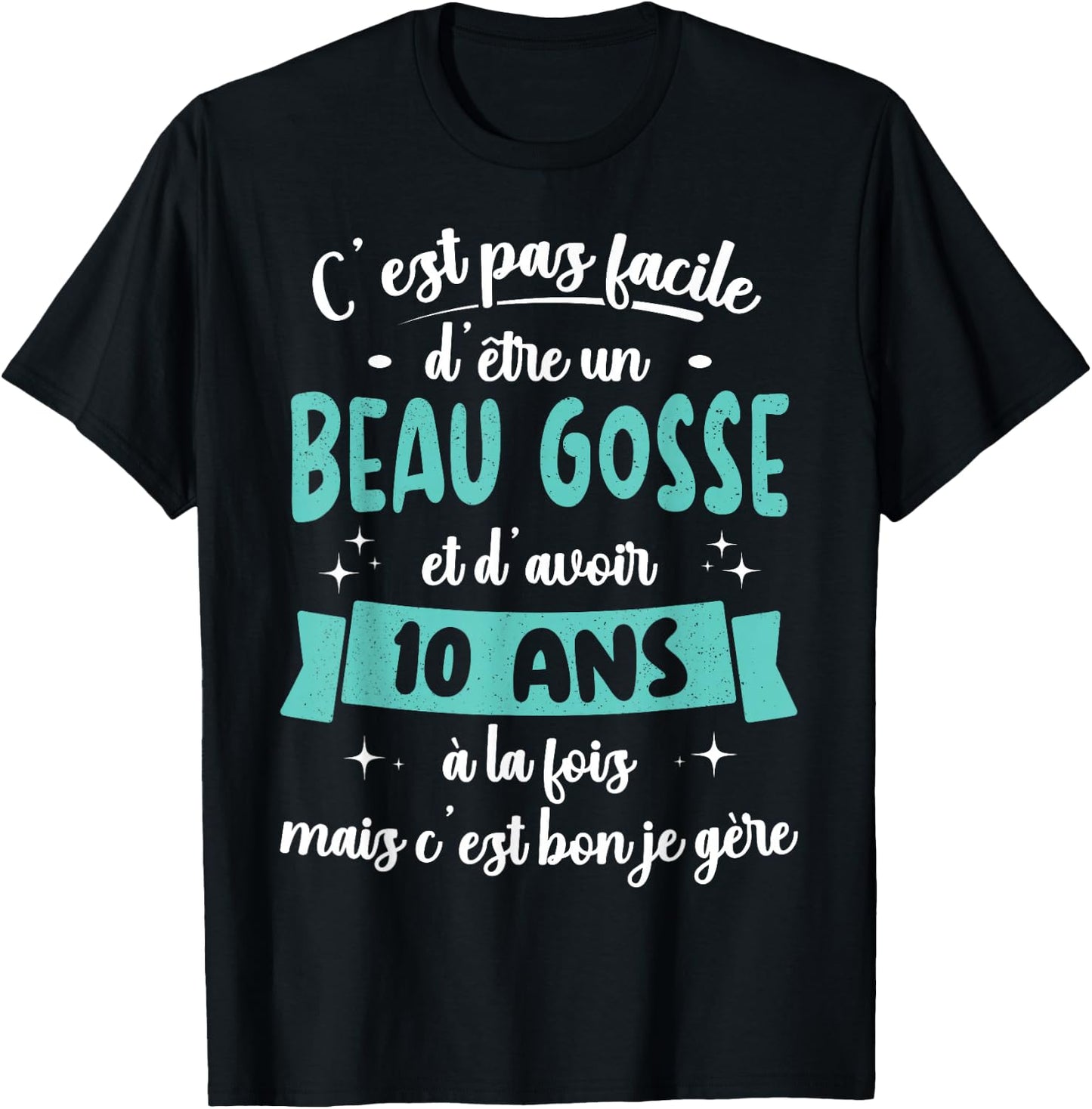10 Years Birthday Gift Boy Beautiful Kid Gift T-Shirt - T-Shirt | Black