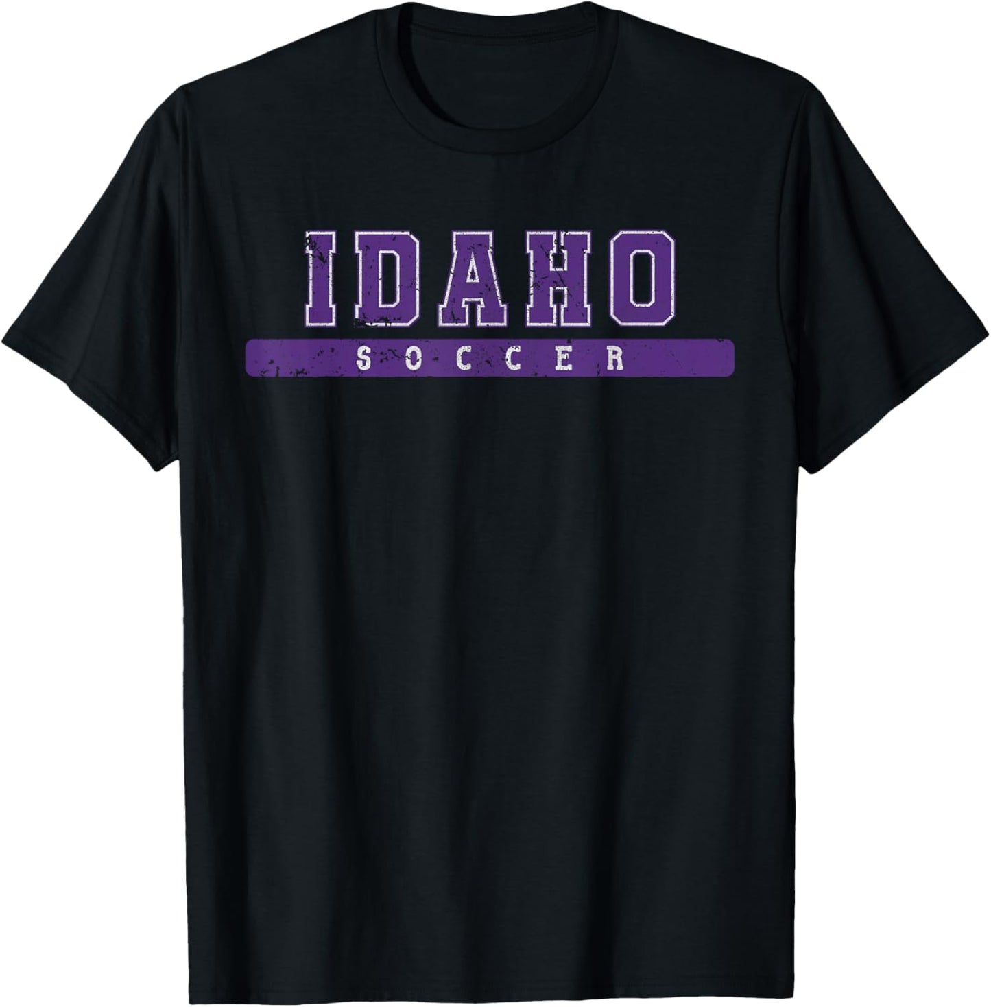 Idaho Soccer Purple Vintage Text T-Shirt - T-Shirt | Black