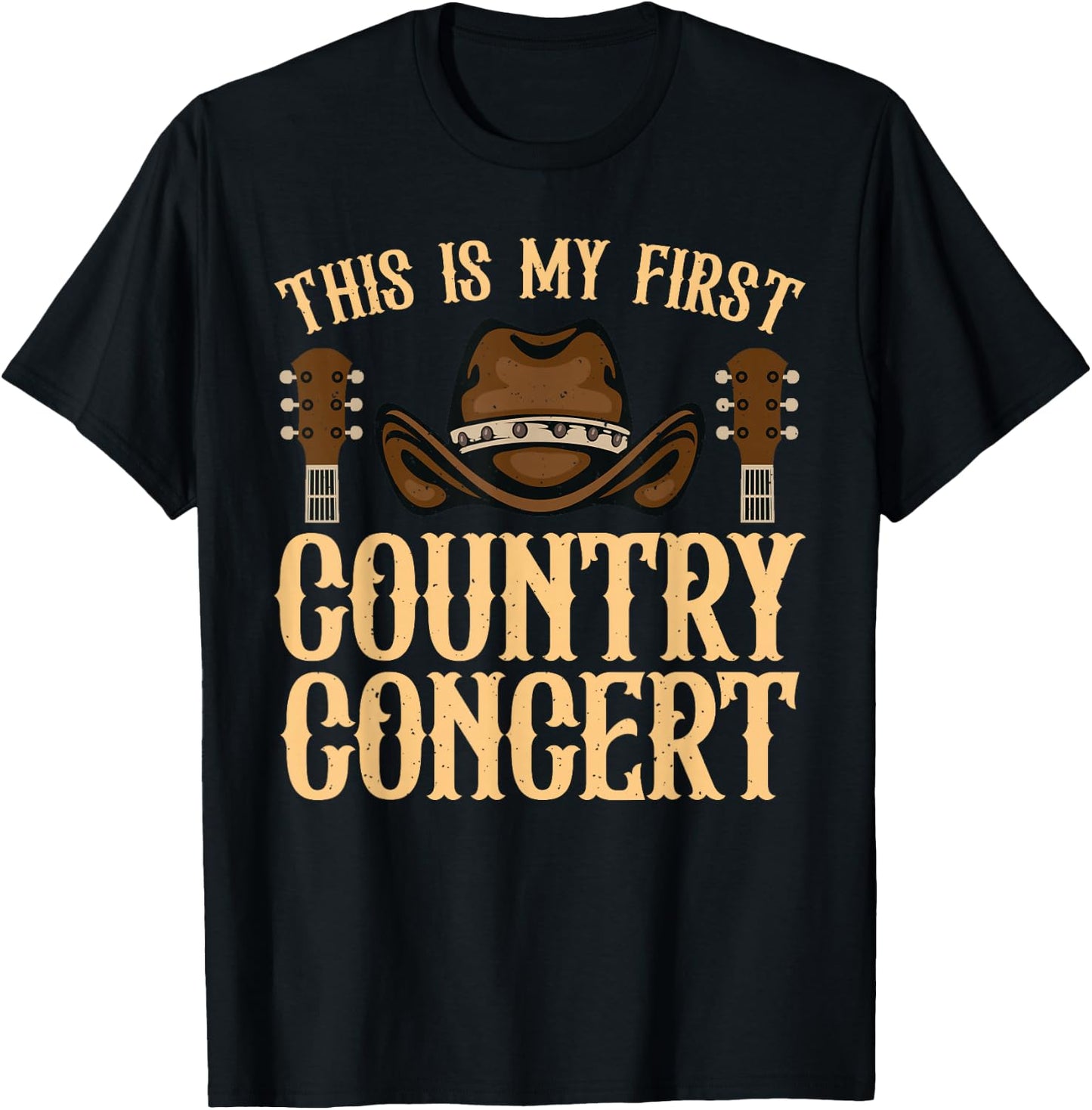 Country Concert Art Women Kids Country Music Lover T-Shirt - T-Shirt | Black