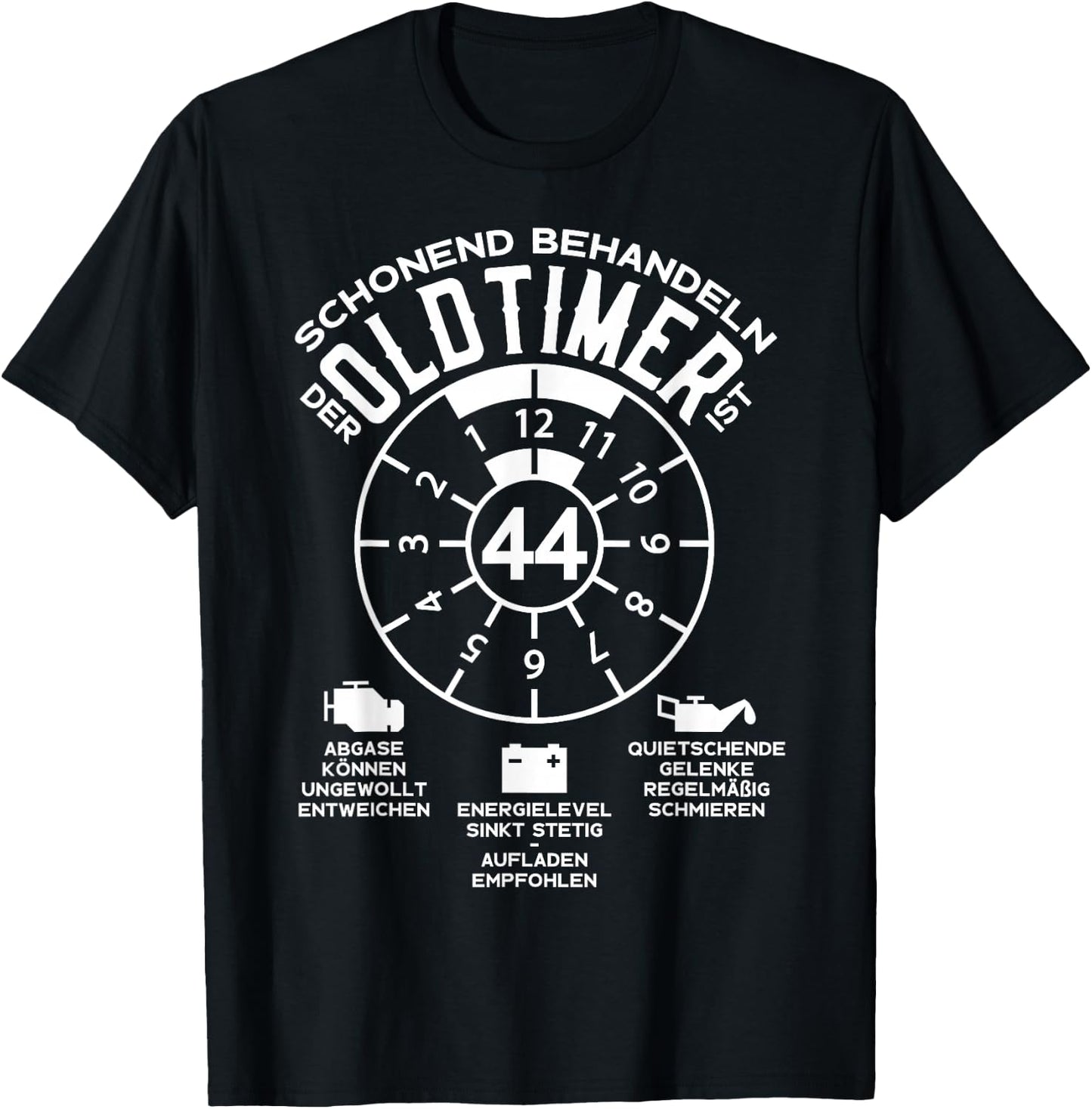 44 Years of Gentle Treat Oldtimer 44th Birthday T-Shirt - T-Shirt | Black