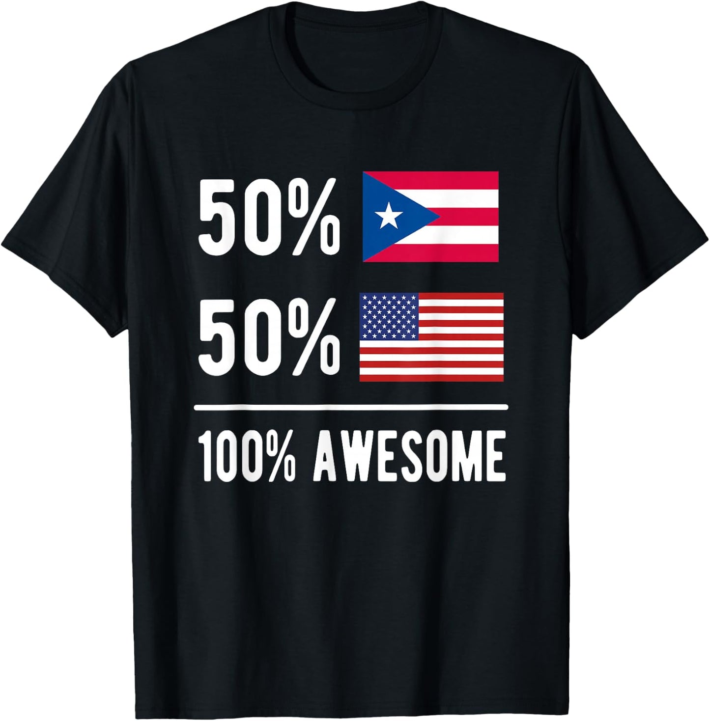 Proud Puerto Rican American Flag Puerto Rico USA T-Shirt - T-Shirt | Black