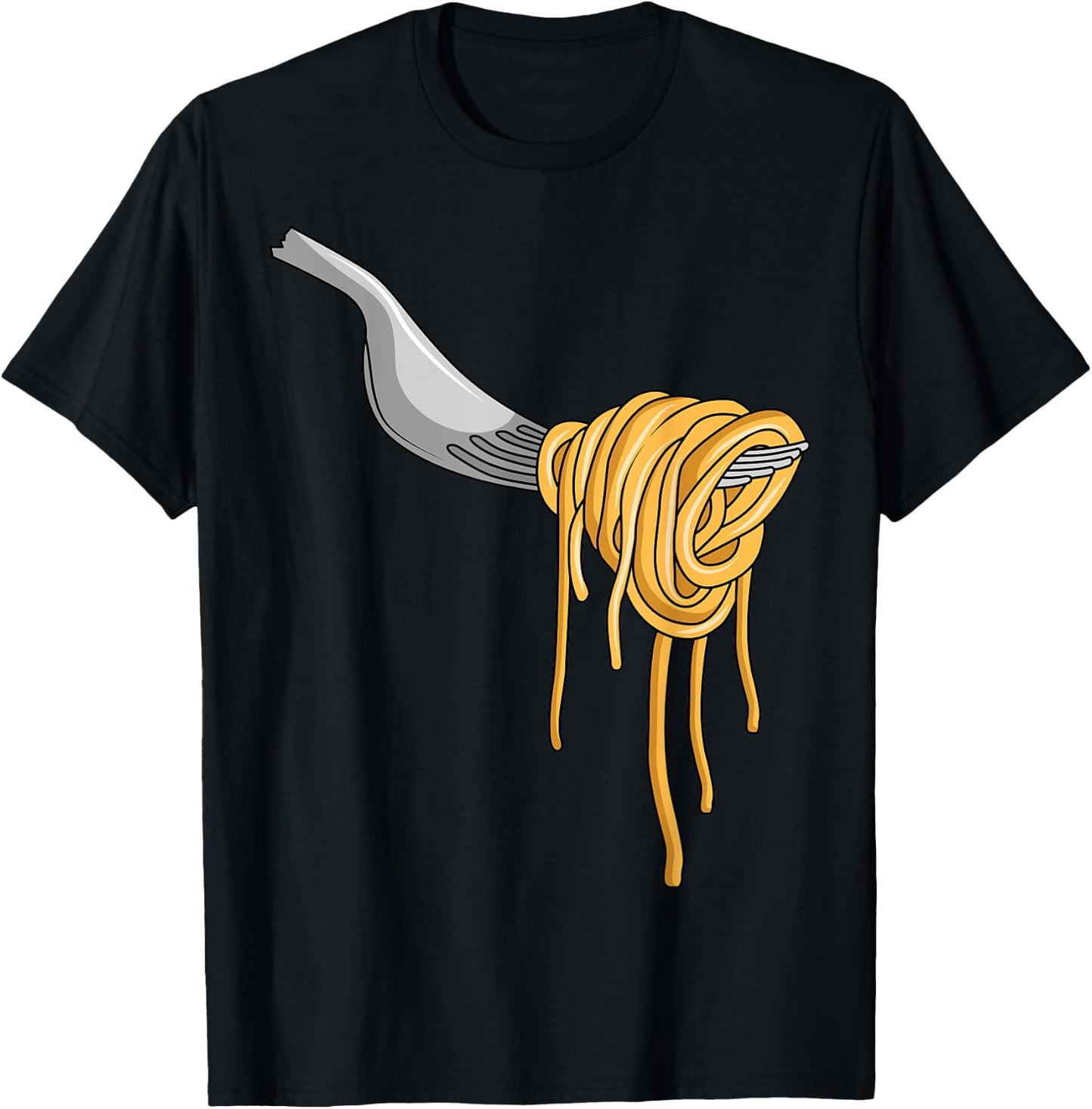 Pasta Spaghetti Noodles Italian Cook Fork Food T-Shirt - T-Shirt | Black