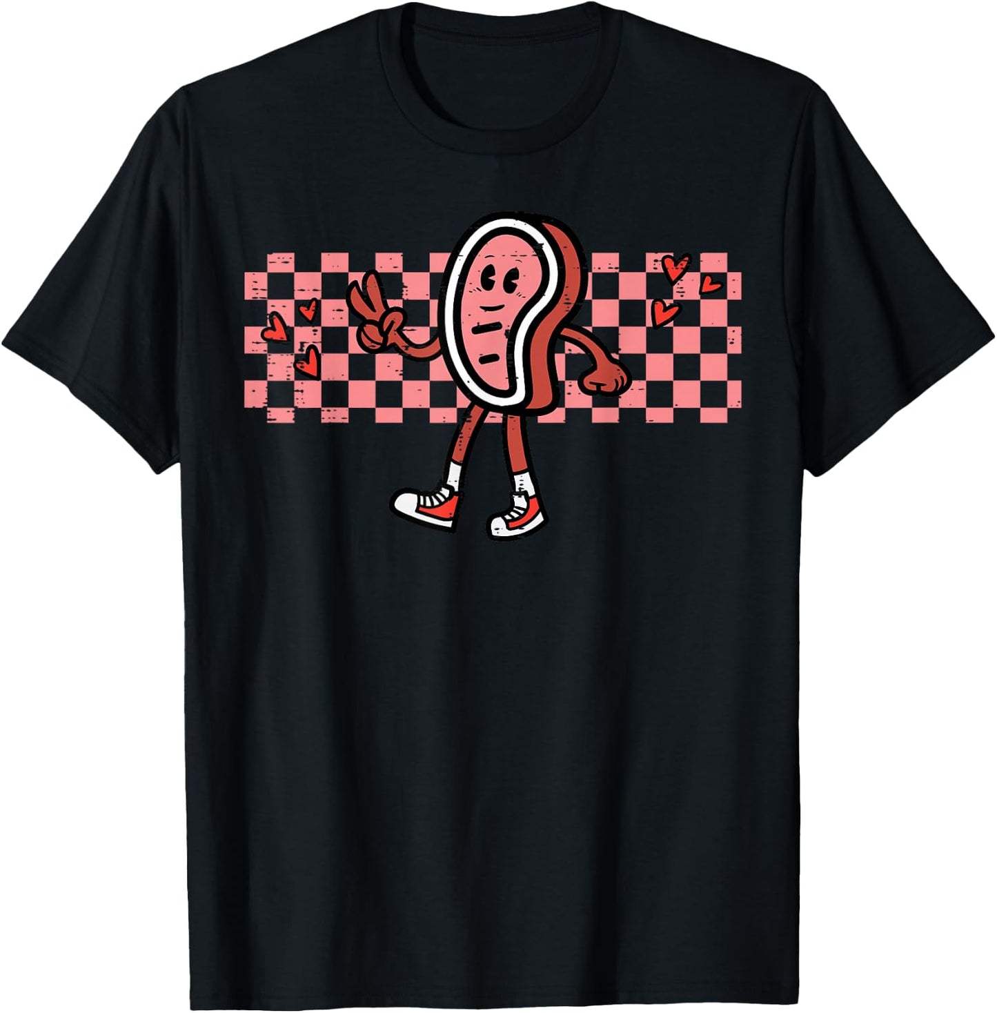 Bbq Meat Peace Retro Barbecue Groovy Grilling Men Women Kids T-Shirt - T-Shirt | Black
