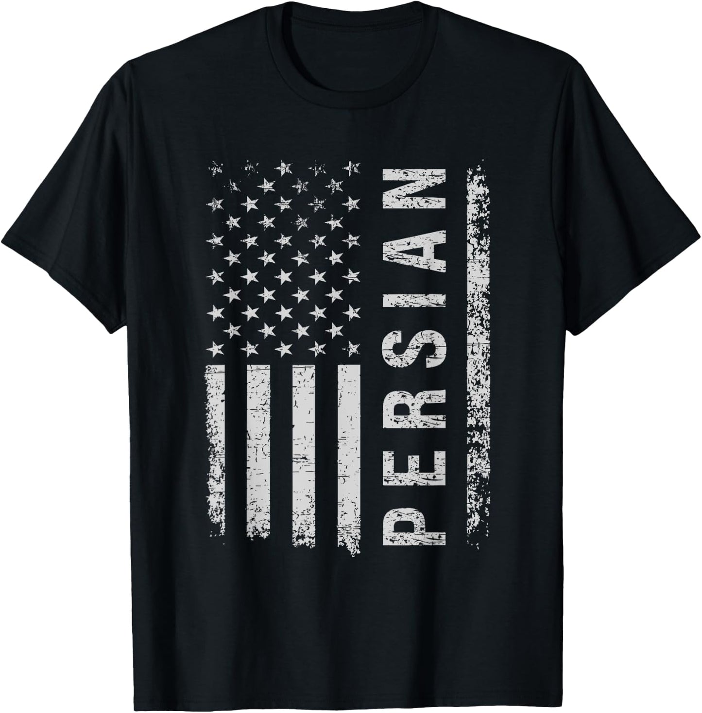 Persian Cat American Flag Women Kids Men T-Shirt - T-Shirt | Black