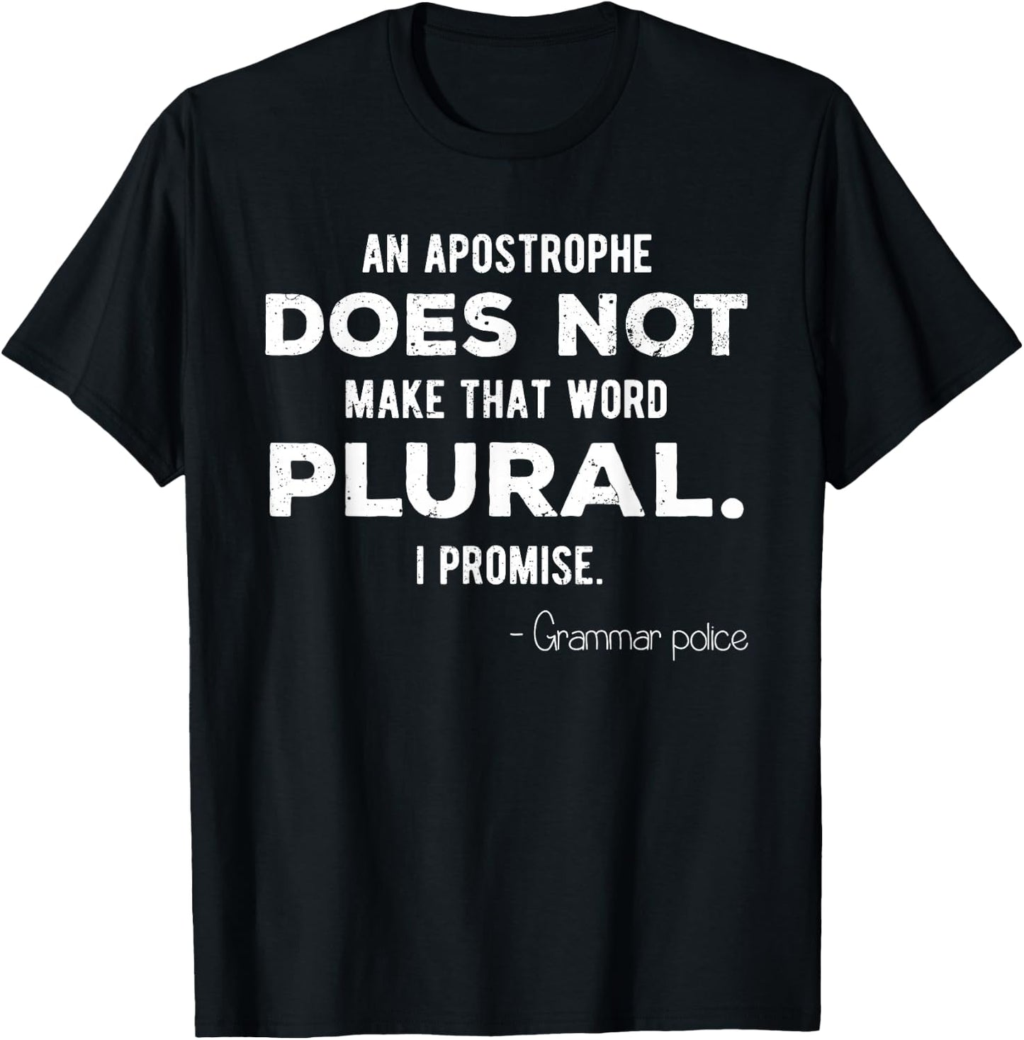 Funny Grammar Police for English Teacher and Lingui T-Shirt - T-Shirt | Black