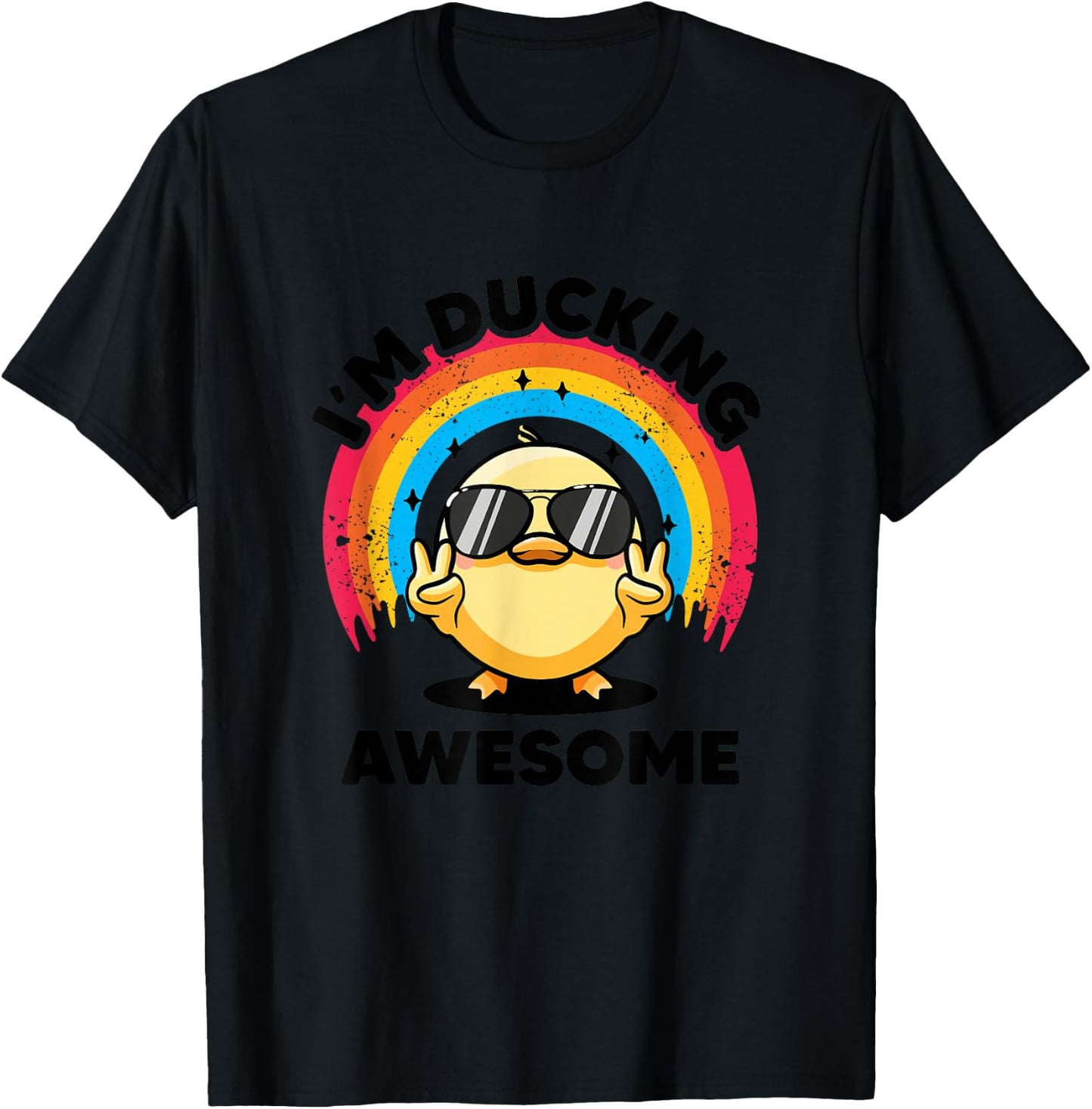 I'm Ducking Awesome I Love Duck Lovers Funny Rubber Duck T-Shirt - T-Shirt | Black