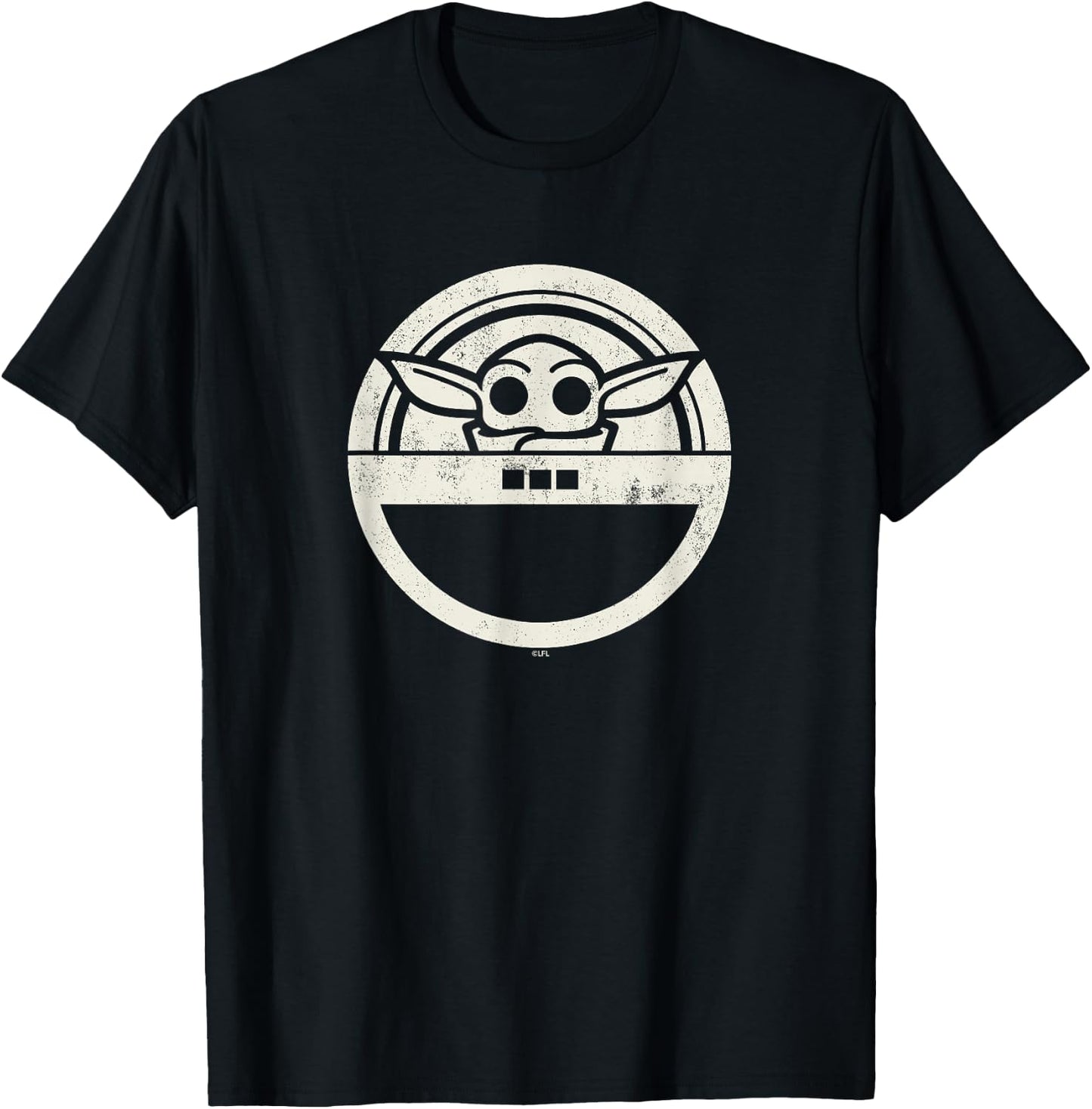 Star Wars The Mandalorian Grogu Floating Pod Sticker T-Shirt - T-Shirt | Black