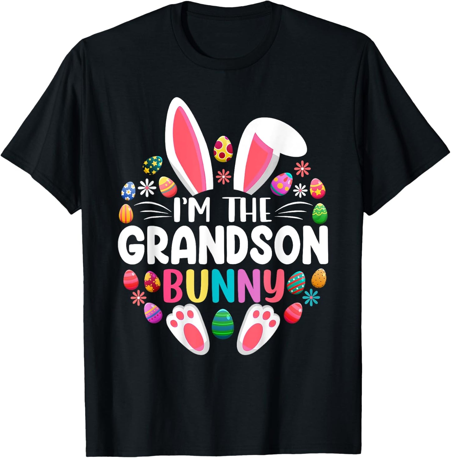 I'm The Grandson Bunny Funny Easter Day Family Matching T-Shirt - T-Shirt | Black