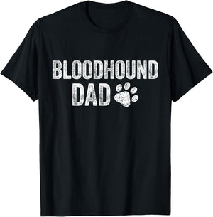 Retro Bloodhound Dad Papa Father's Day Blood Hound Lovers T-Shirt - T-Shirt | Black