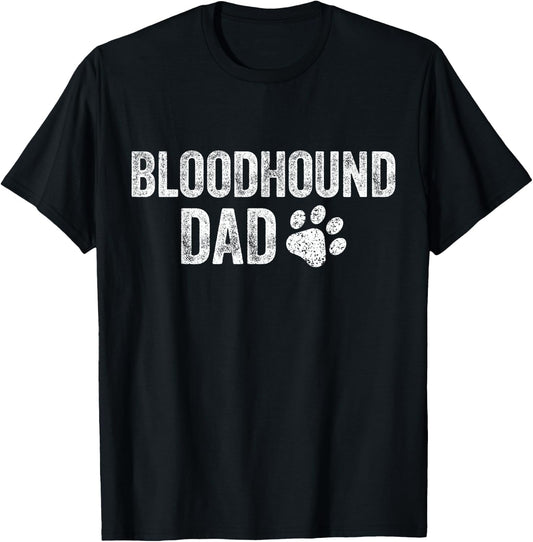 Retro Bloodhound Dad Papa Father's Day Blood Hound Lovers T-Shirt - T-Shirt | Black