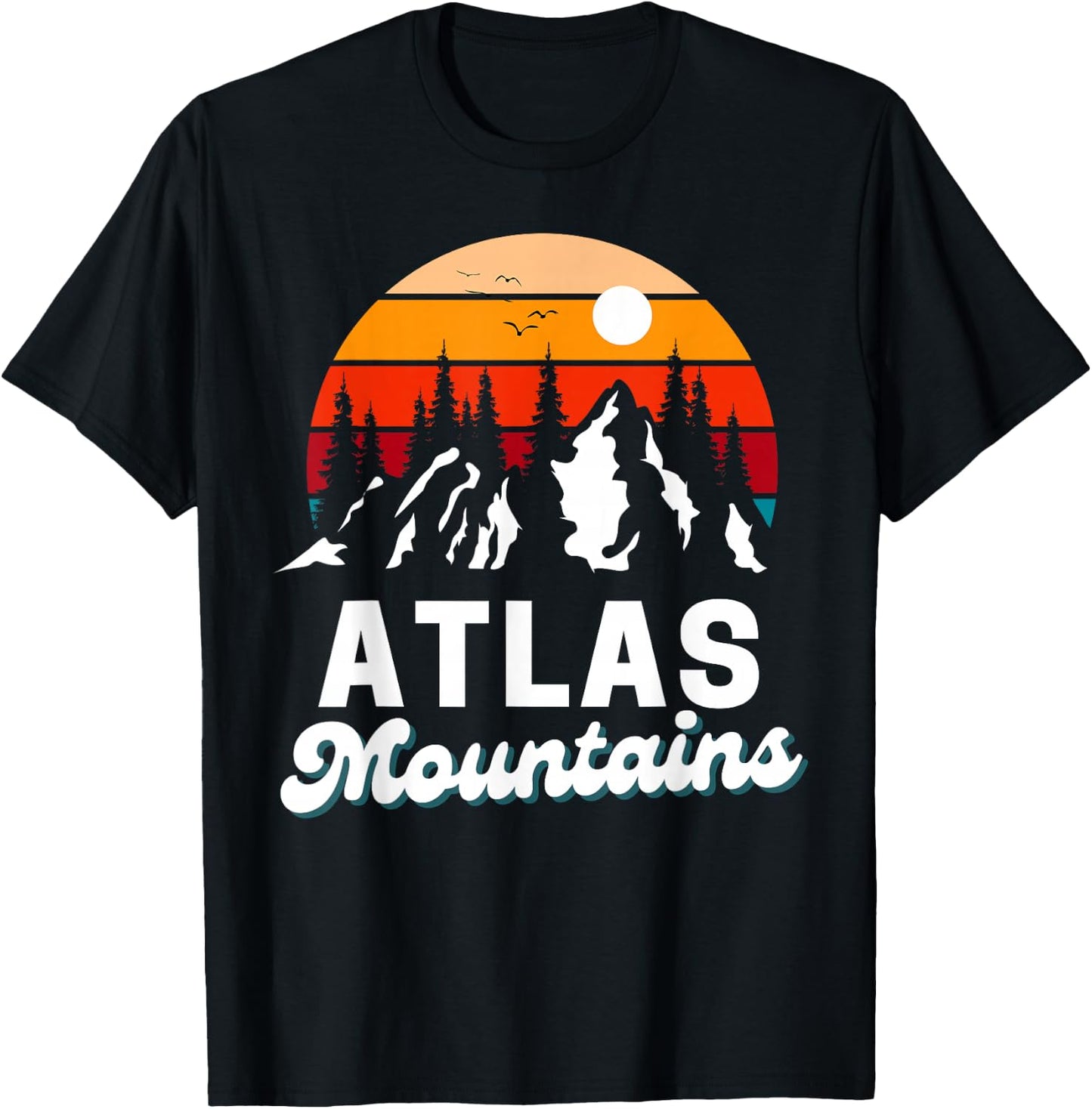 Atlas Mountains Outdoor Hiking Nature Retro Souvenir T-Shirt - T-Shirt | Black