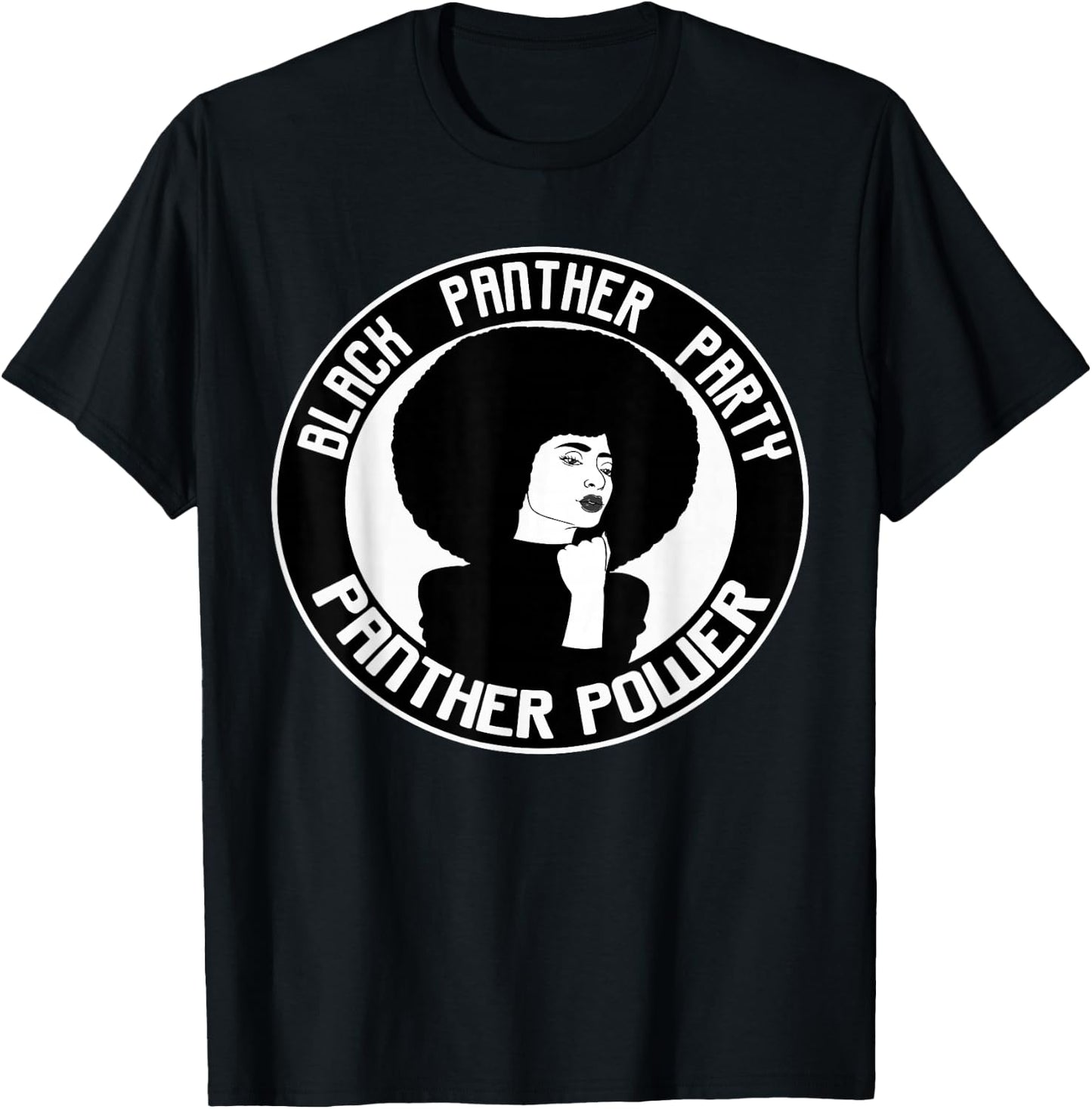 Black History Panther Party Logo Afro Hair T-Shirt - T-Shirt | Black