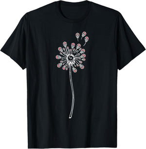 Funny Sugar Skull Women Cool Dandelion Flower T-Shirt - T-Shirt | Black