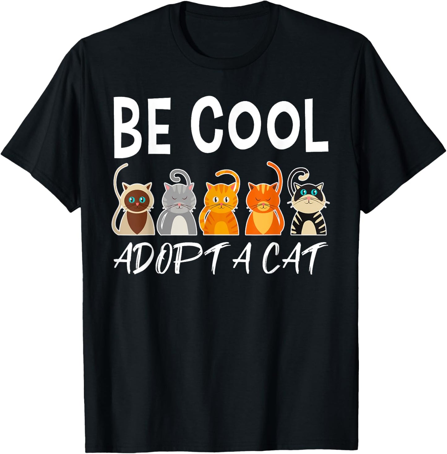 Adopt a Cat Shirt Cat Rescue Shirt Cat Adoption Shirt Gift T-Shirt - T-Shirt | Black