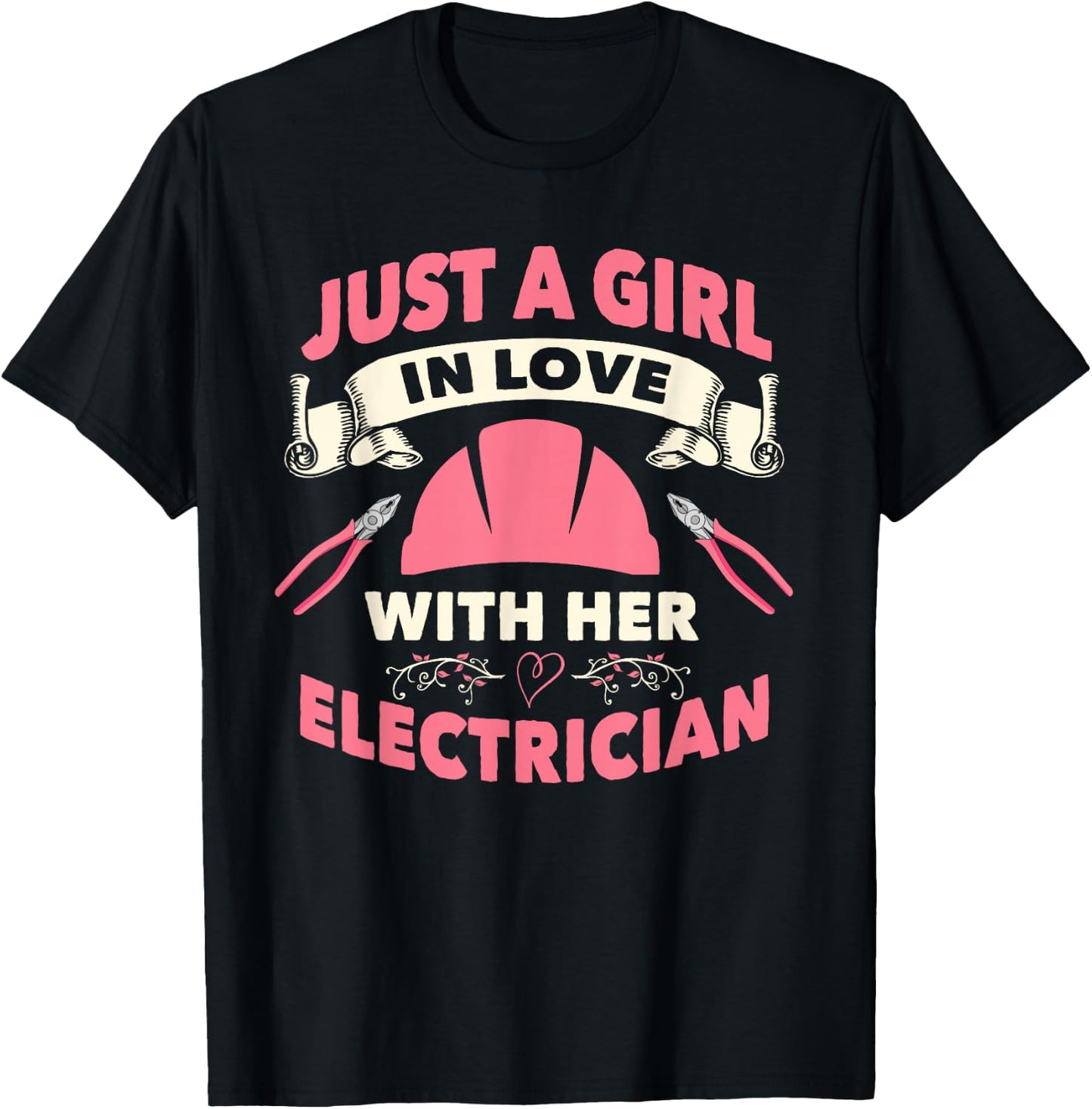 Electrician Gifts Wife Girlfirend I Love My Electrician T-Shirt - T-Shirt | Black