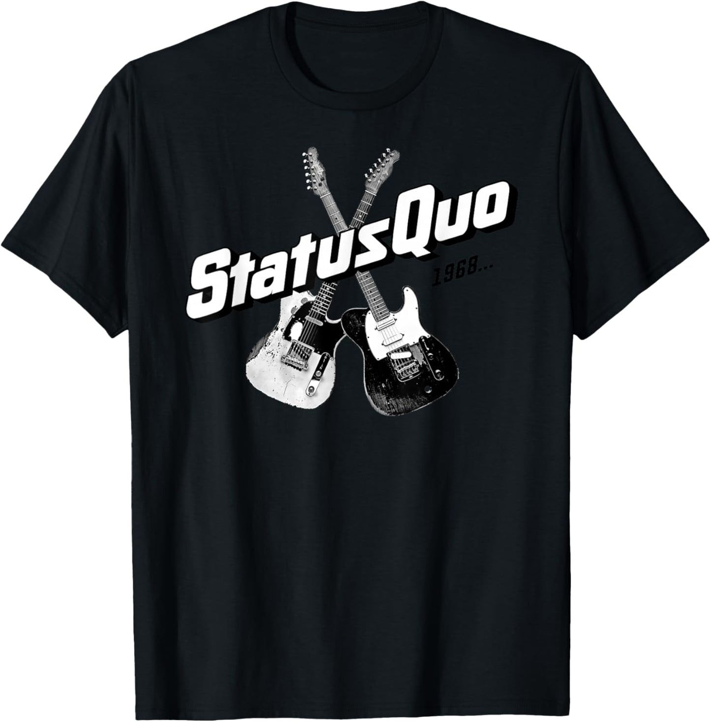 Status Quo 1968 Guitars On Navy T-Shirt - T-Shirt | Black