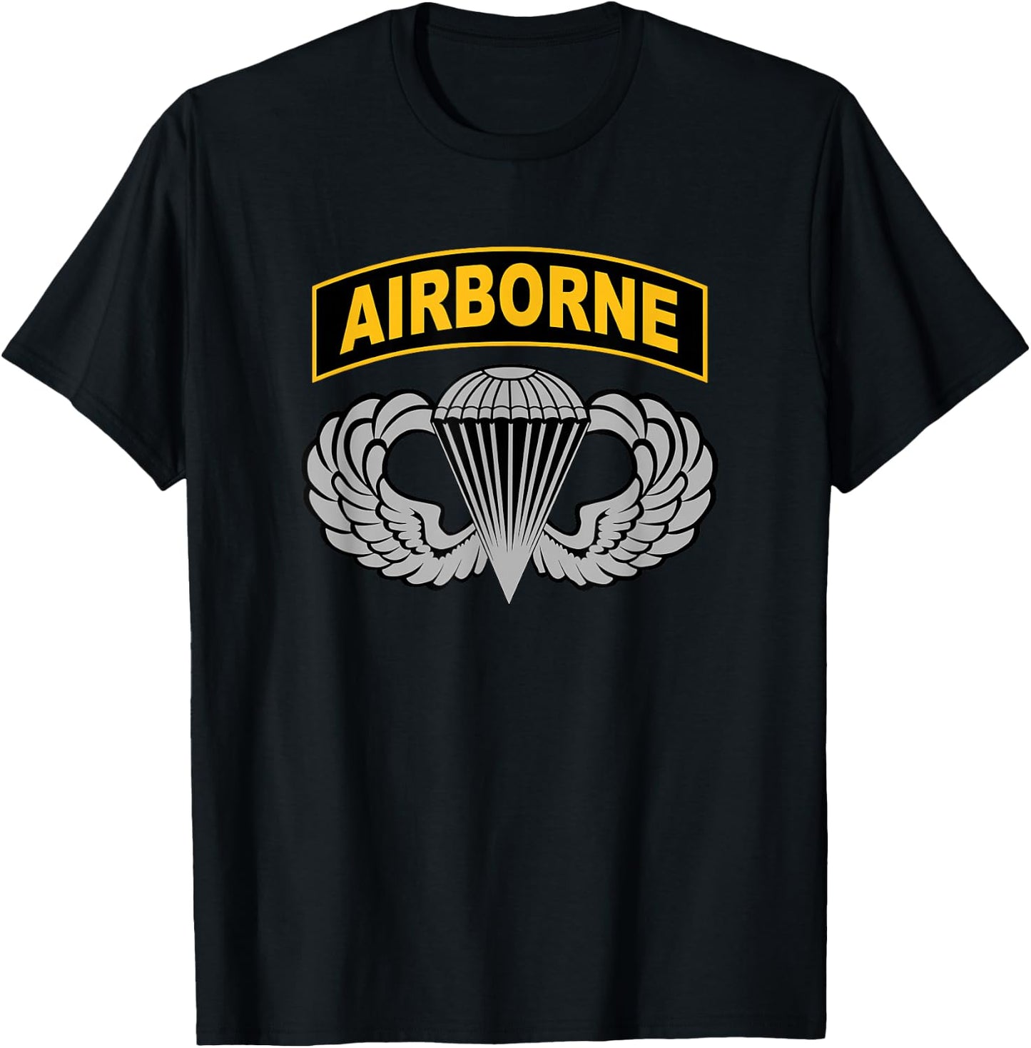 MilitaryTee 82nd Airborne Tab Infantry Paratrooper Military Veteran - Black, Small, Short Sleeve T-Shirt - T-Shirt | Black