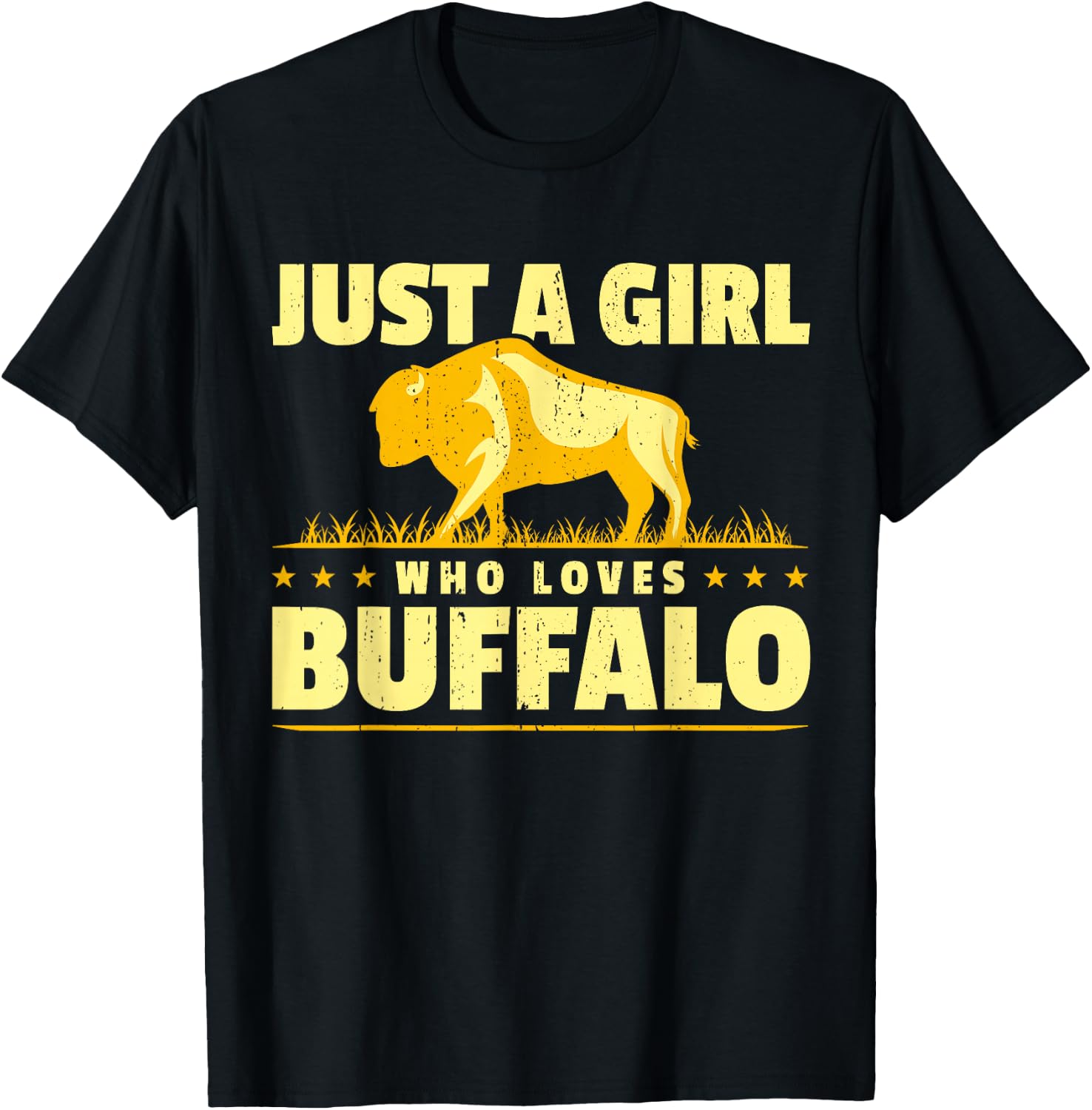 Girl Who Loves Buffalo I Women Buffalo I Daughter Buffalo T-Shirt - T-Shirt | Black