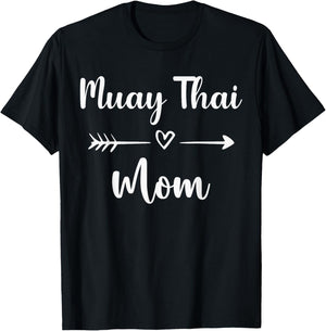 Muay Thai Mom Woman Muay Thai Sport Lover Mothers Day Gift T-Shirt - T-Shirt | Black