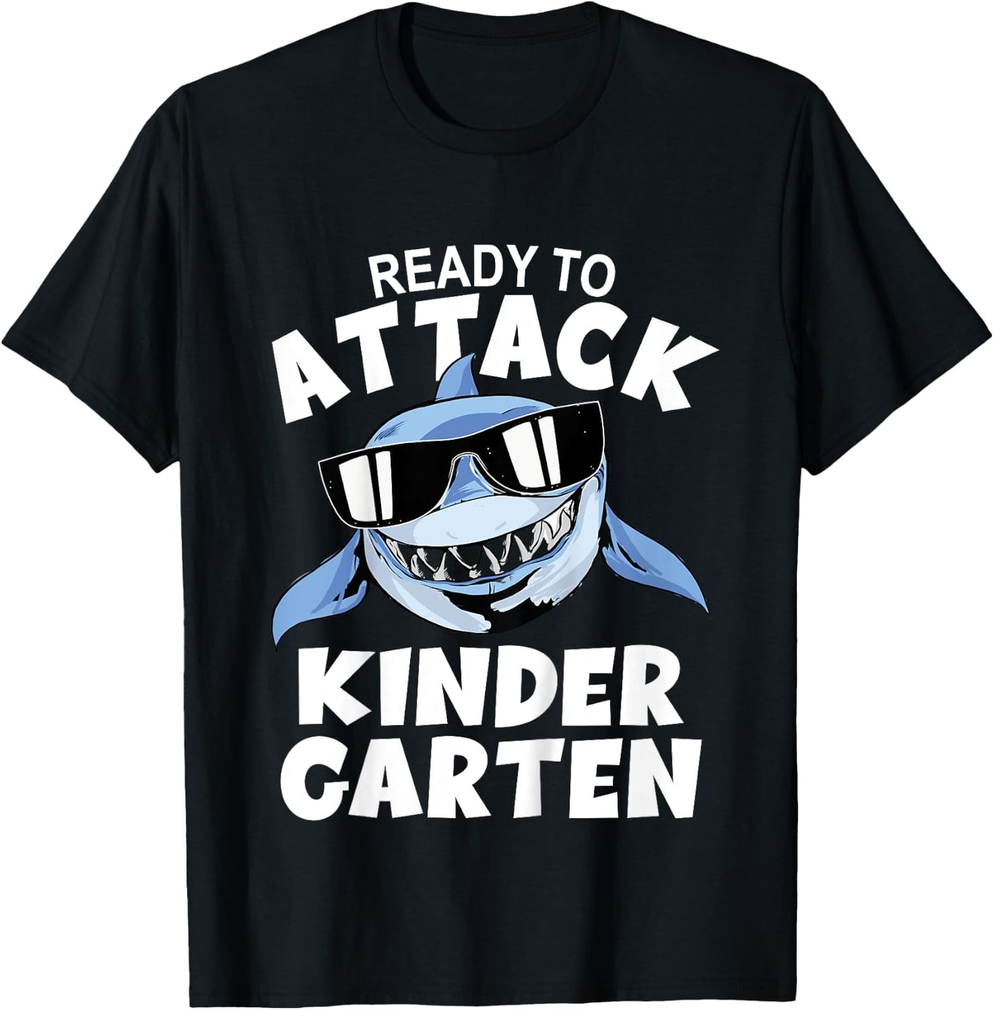 Ready To Attack Kindergarten Shark T-Shirt - T-Shirt | Black