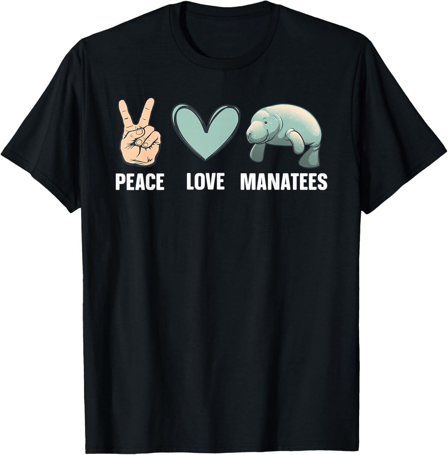 Cute Manatee Design Women Kids Sea Cow Manatee Lover T-Shirt - T-Shirt | Black