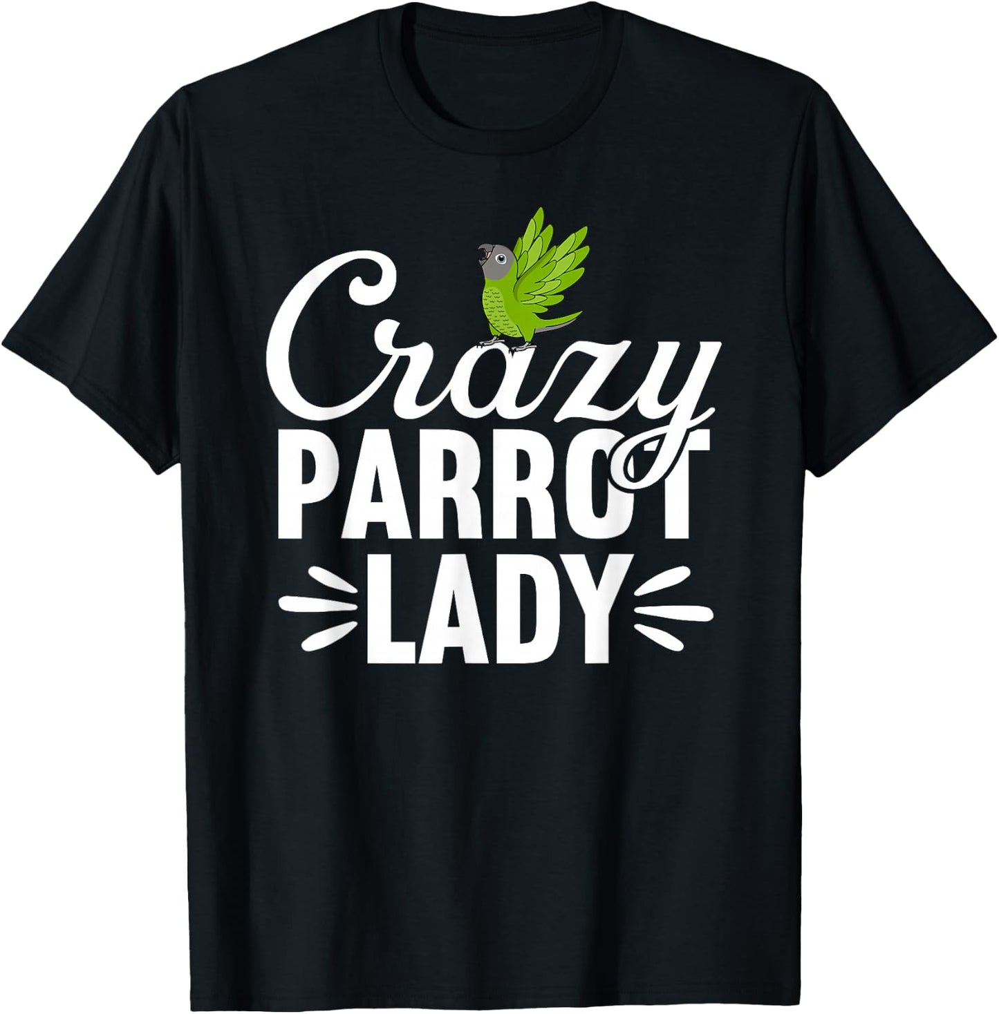 Crazy Parrot Lady | Dusky-headed Conure T-Shirt - T-Shirt | Black